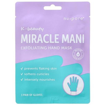 Nu-Pore Miracle Mani Exfoliating Hand Mask 1pair