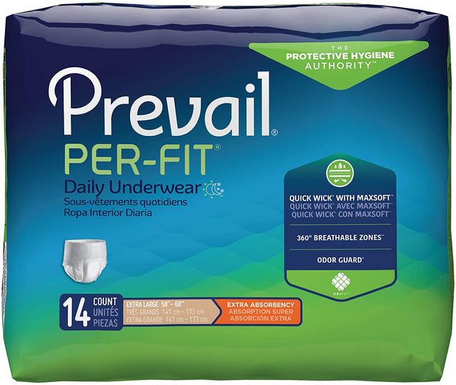 Prevail Per-Fit Daily Underwear Ex Large  58"- 68"  4x14's   PF-514