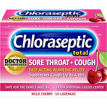 Chloraseptic Total Wild Cherry Lozenges 15s