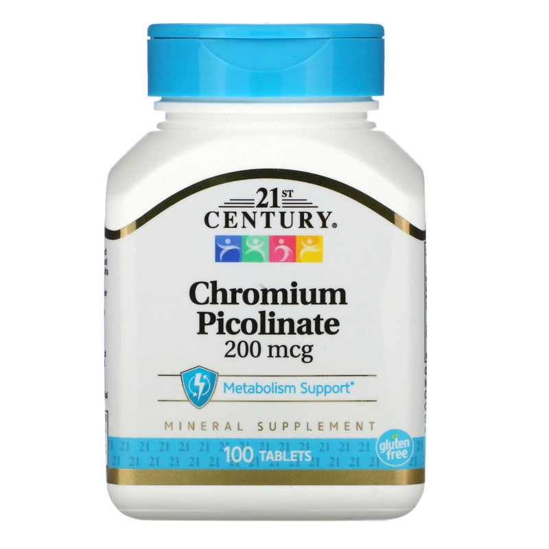 21st Century Chromium Picolinate 200mcg Tabs 100s