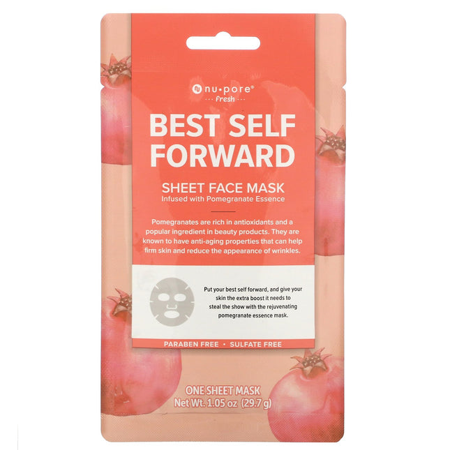 Nu-pore Best Self Forward Sheet Face Mask Pomegranate 1.05oz