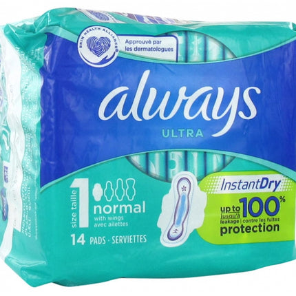 Always Ultra Pads Normal With Wings 14's