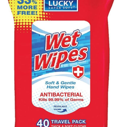 30ct Lucky Wet Wipes Travel Pack