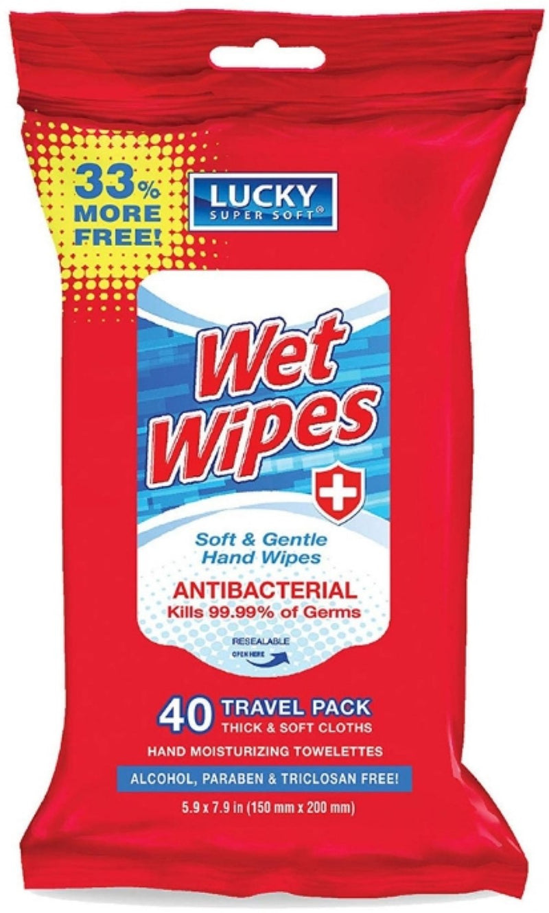 30ct Lucky Wet Wipes Travel Pack