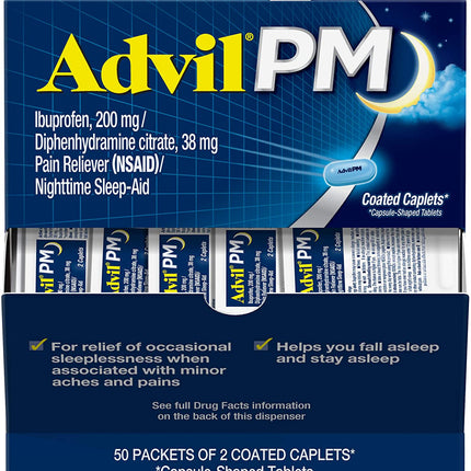 Advil PM Caplets 200mg 50pk 2's