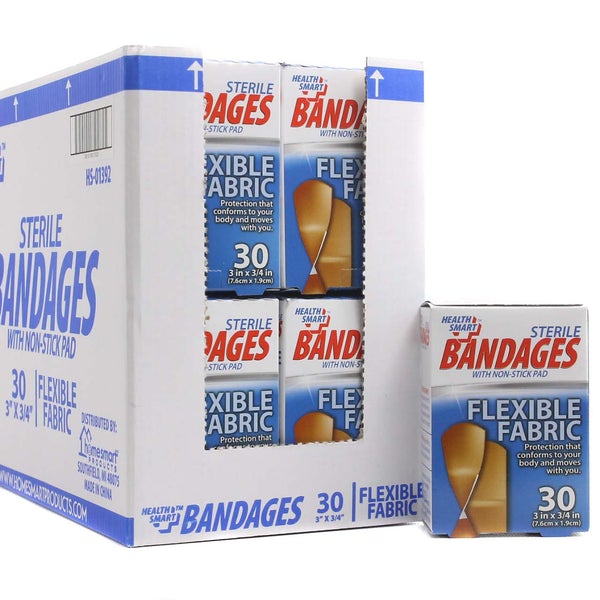 Health Smart Sterile Bandage Flexible Fabric 30pc