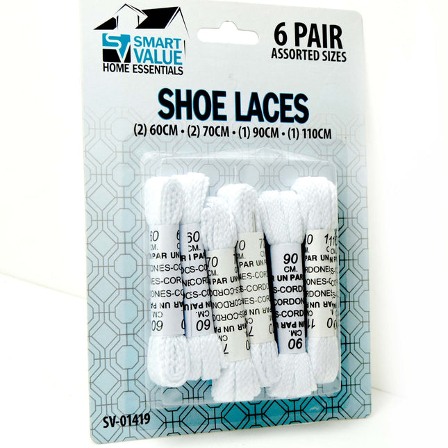 S/Value Shoe Laces White Assorted