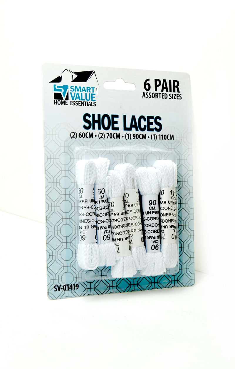 S/Value Shoe Laces White Assorted