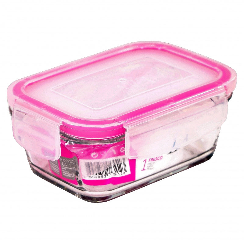 Lav Glass Container 400cc With Lock Lid