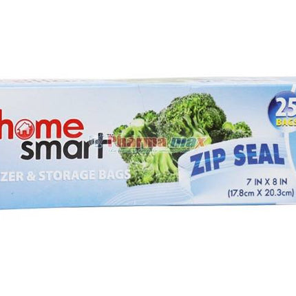 Home Smart Freezer & Storage Ziplock Bags Quart 25pk