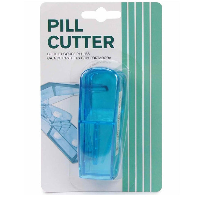 Plastic Pillbox W/Pill Cutter