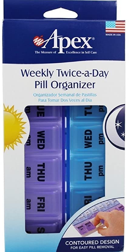 Apex Weekly Twice-a-Day Pill Organizer