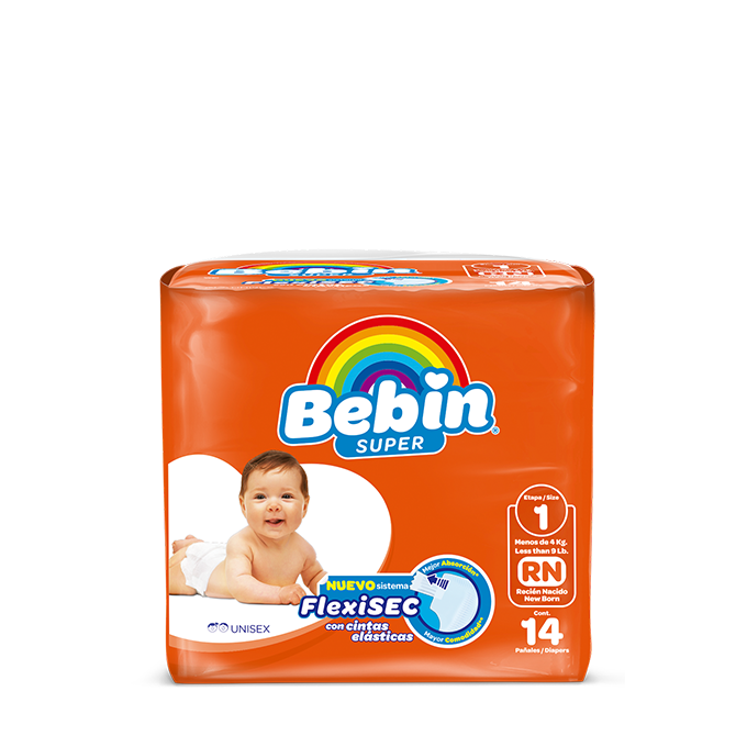 Bebin Super Newborn Diapers 8x14's