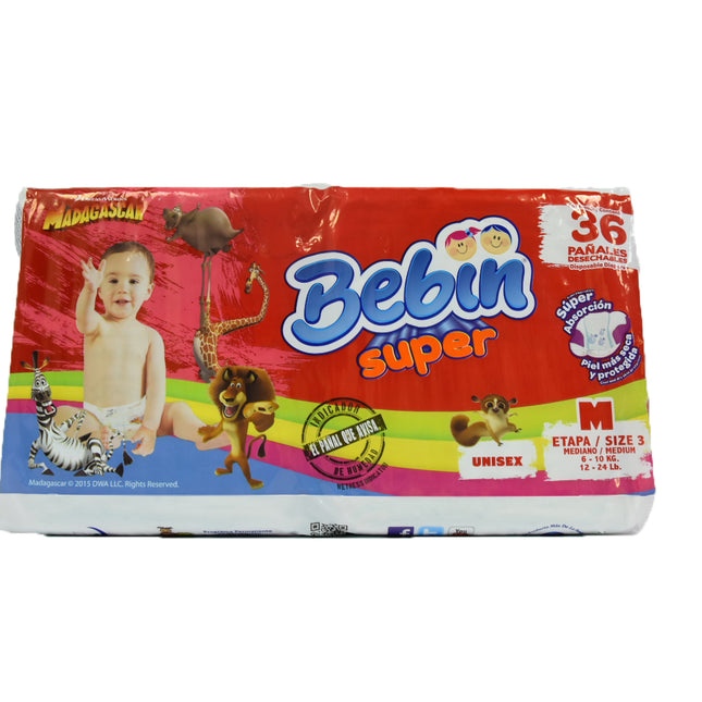 Bebin Super Diapers 36's Medium Size 3  4x34