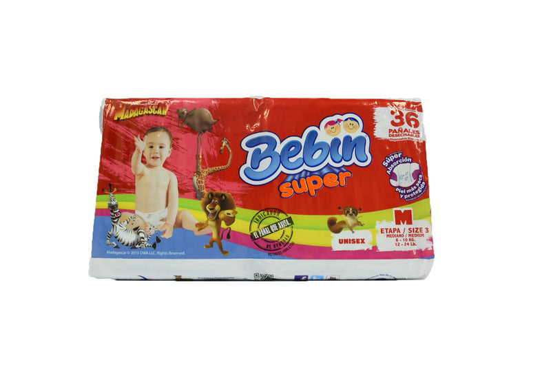 Bebin Super Diapers 36's Medium Size 3  4x34