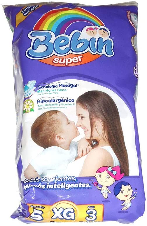 Bebin Super Diapers X/Large Size 5   6/14's