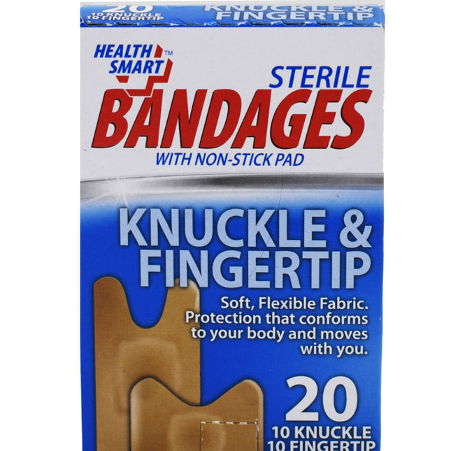 Health Smart Sterile Bandages Knuckle & Finger Tip 20pc