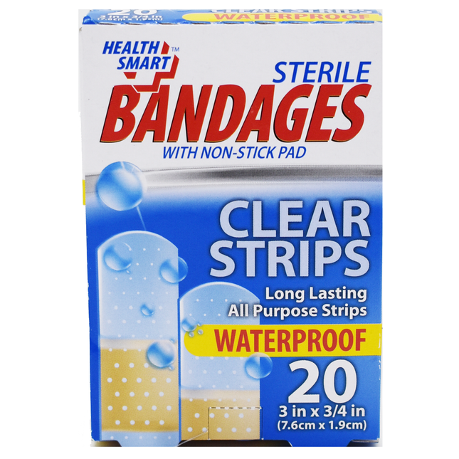 Health Smart Sterile Bandage Clear Strips 20pc