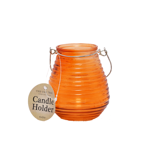 Coloured Glass Candle Holder