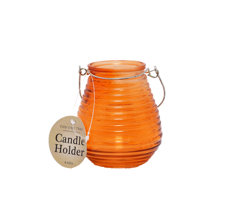 Coloured Glass Candle Holder