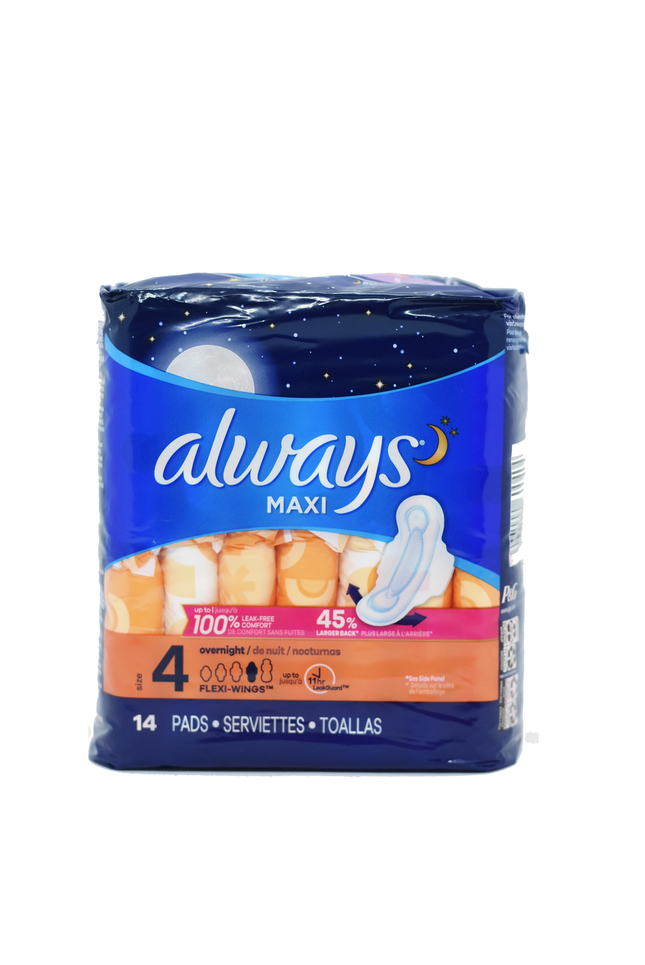 Always Maxi Overnight Wings 16's size 4