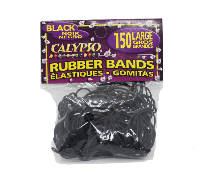 Calypso Black Rubber Bands Large 150's