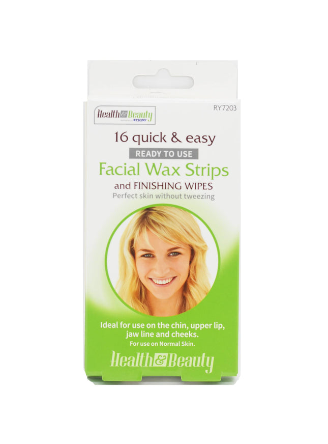 Health & Beauty Facial Wax Strips 16PC