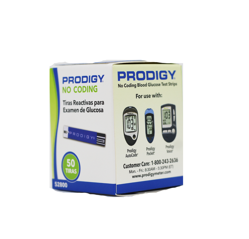 Prodigy No Coding Blood Glucose Test Strips 50s