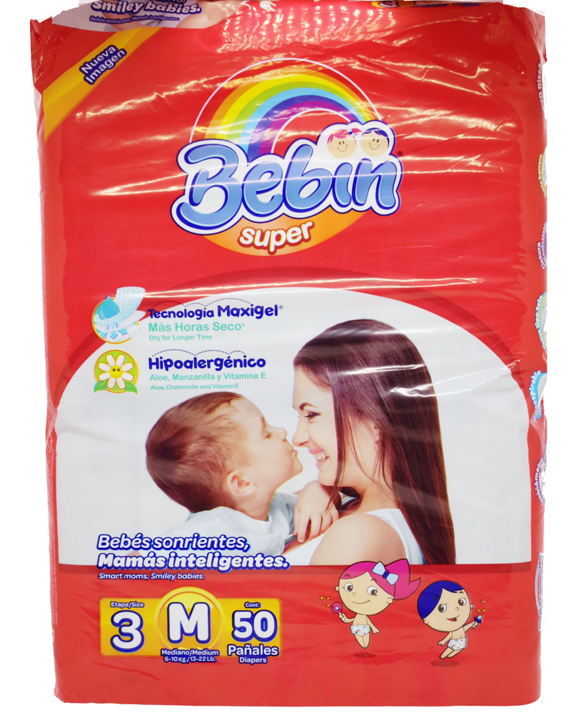 Bebin Milk Bebin Diaper Super Medium Size 3 4/50pk