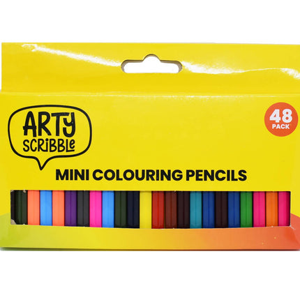 Arty Scribble Mini Colouring Pencils 48pk