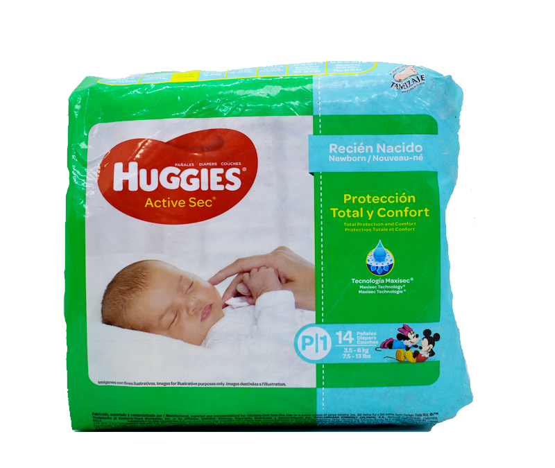 Huggies Active Sec P/1 7.5-13lbs  14's