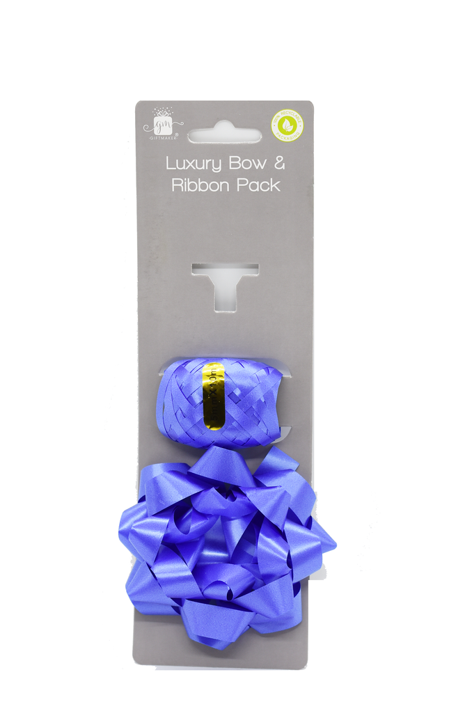 Giftmaker Dark Blue Luxury Bow & Ribbon Pack