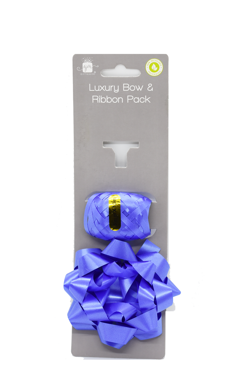 Giftmaker Dark Blue Luxury Bow & Ribbon Pack