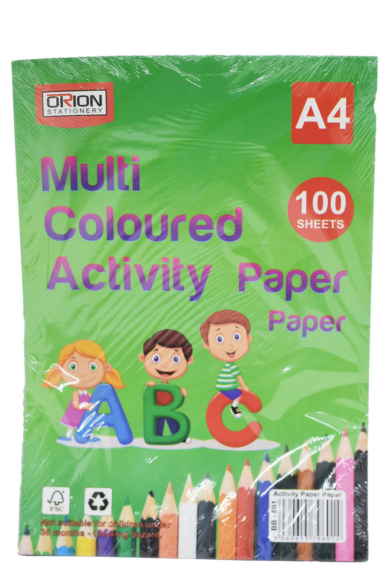 Orion A4 Multi Coloured Activity Paper 100 Sheets