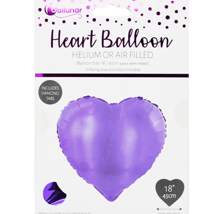 Ballunar Foil Balloon Heart Helium or Air Filled