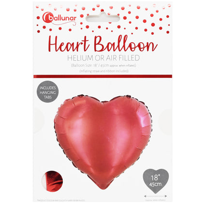 Ballunar Foil Balloon Heart Helium or Air Filled