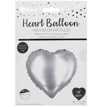 Ballunar Foil Balloon Heart Helium or Air Filled