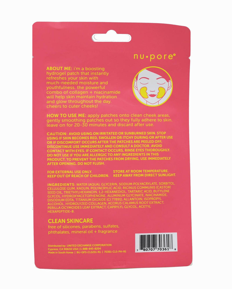 Nu-Pore So Cheeky Boosting Hydrogel Cheek Patches 1pair