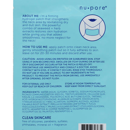 Nu-Pore Neck Lift Firming Hydrogel Neck Patch 1ct