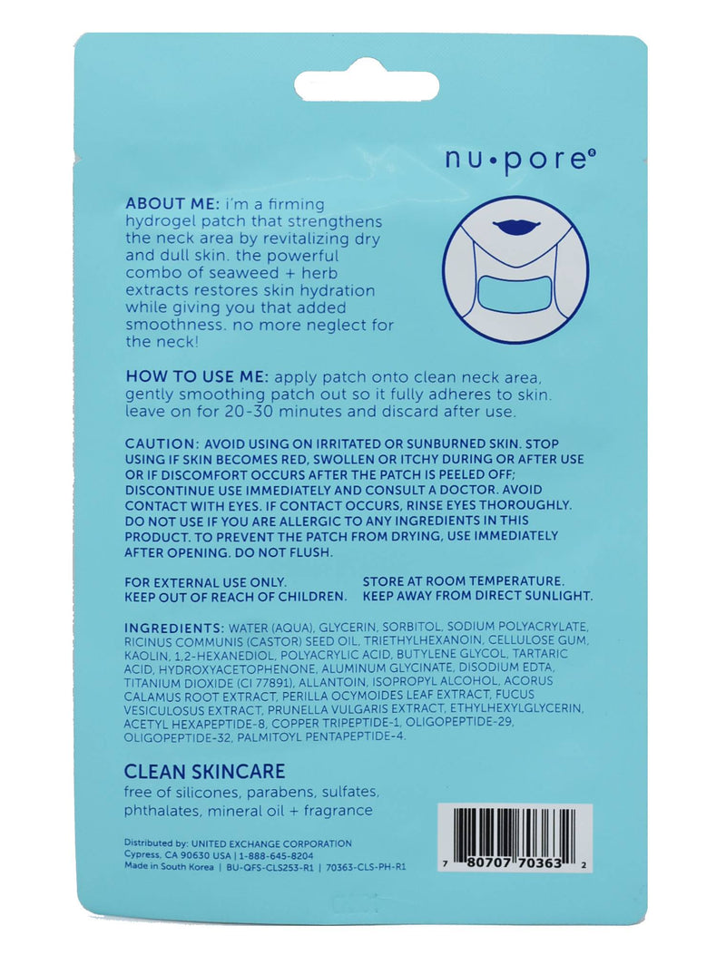 Nu-Pore Neck Lift Firming Hydrogel Neck Patch 1ct