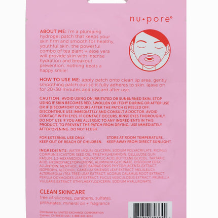 Nu-Pore Soft Smooch Plumping Hydrogel Smile Line Patch 1ct