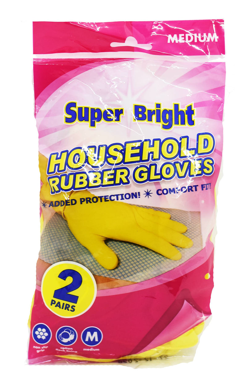 Super Bright Household Gloves Medium 2 pairs