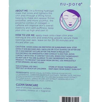 Nu-Pore Chin Up Sculpting Hydrogel V-Line Mask 1ct