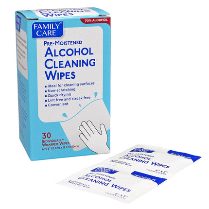 Family Care Alcohol Cleaning Wipes 30pk