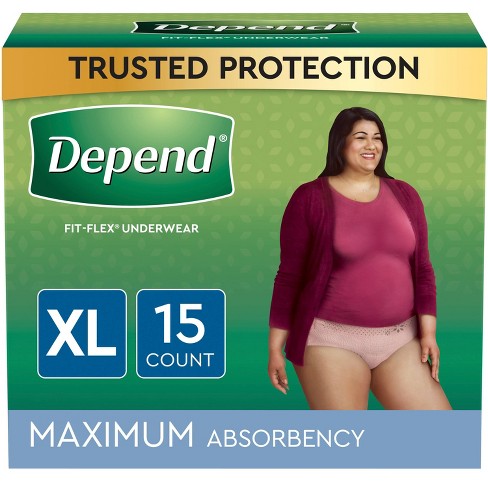 Depend Underwear Women Xl 48'-64' Super Plus 15's