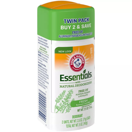 Arm & Hammer Deodorant Essentials  Twin Pk 2.5oz