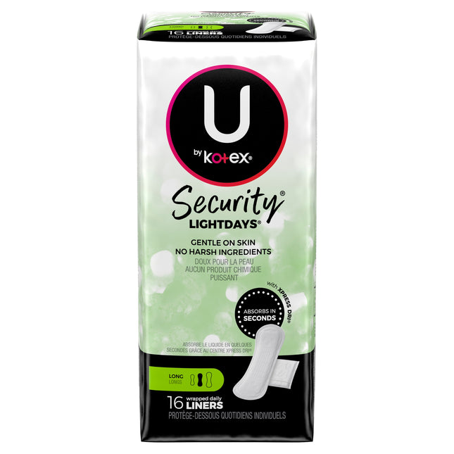 Kotex Liners Long Unscent 16's  12 pk
