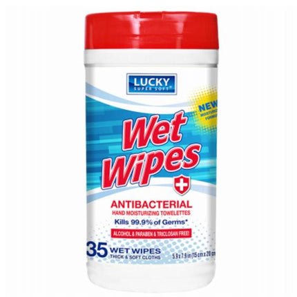 Lucky Wet Antibacterial Wipes 35's