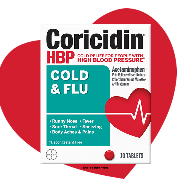 Coricidin HBP Cold & Flu 10 Tabs