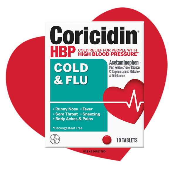 Coricidin HBP Cold & Flu 10 Tabs